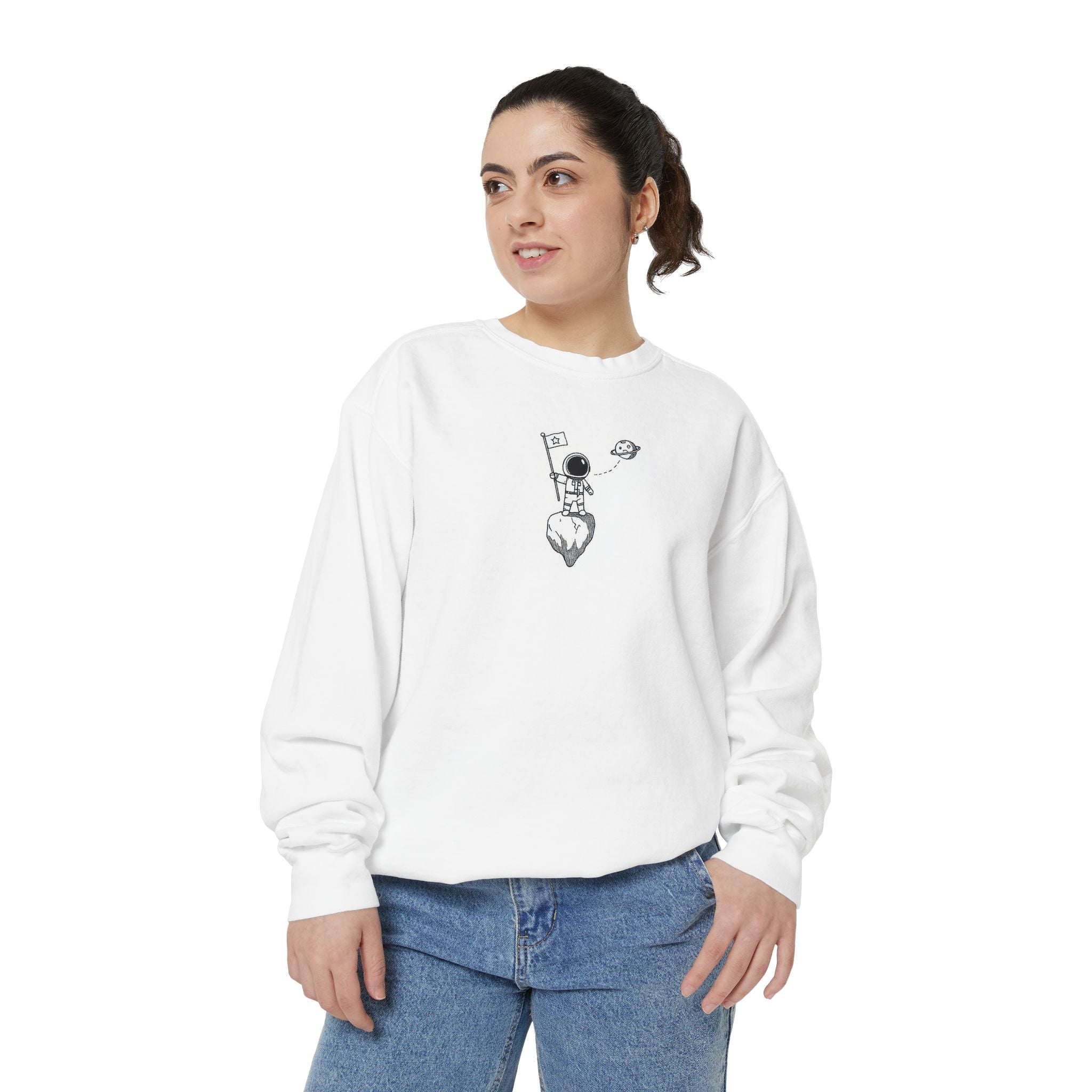 Star Explorer Mini Planet Sweatshirt | Space Astronaut Illustration