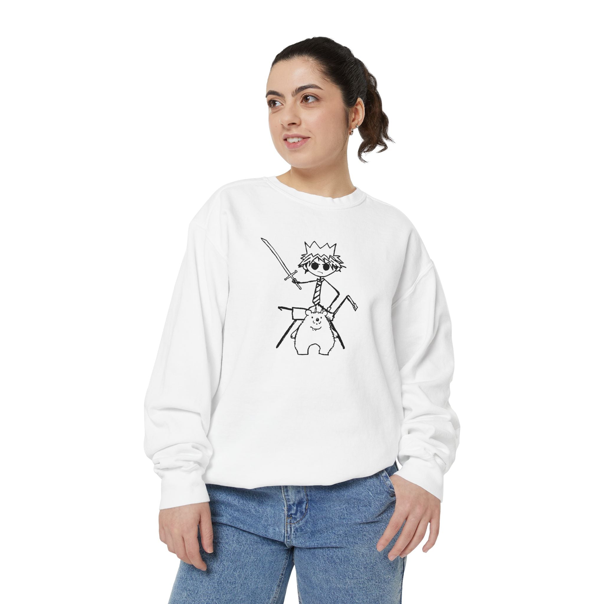 Stick-King vs The Bear Sweatshirt | Stick Figure Battle Graphic