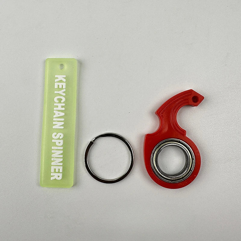 Keychain Fidget Spinner Adult Stress Relief Fidget Toys Fingertip Rotation Keyring Finger Fidget Ring Relieve Boredom Party Gift